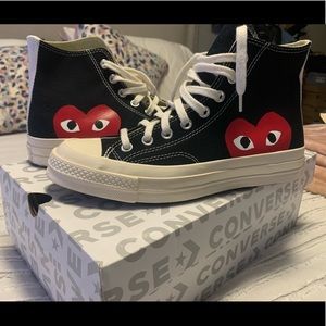 Comme des Garçons PLAY peek-a-boo high top canvas sneakers